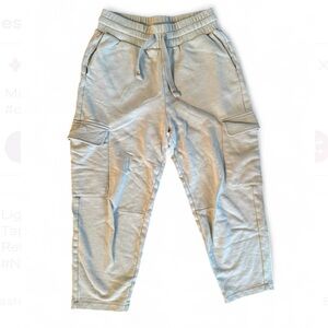 Madewell Hemp Cotton Cargo Sweatpants Relaxed Fit Small Light Green Tapered Legs